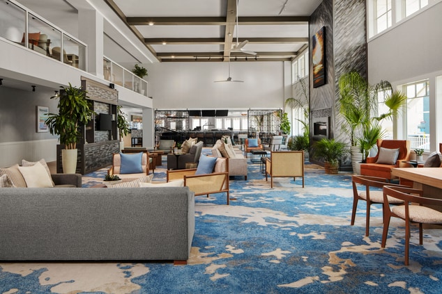 Hotel Lobby with couches and chairs 