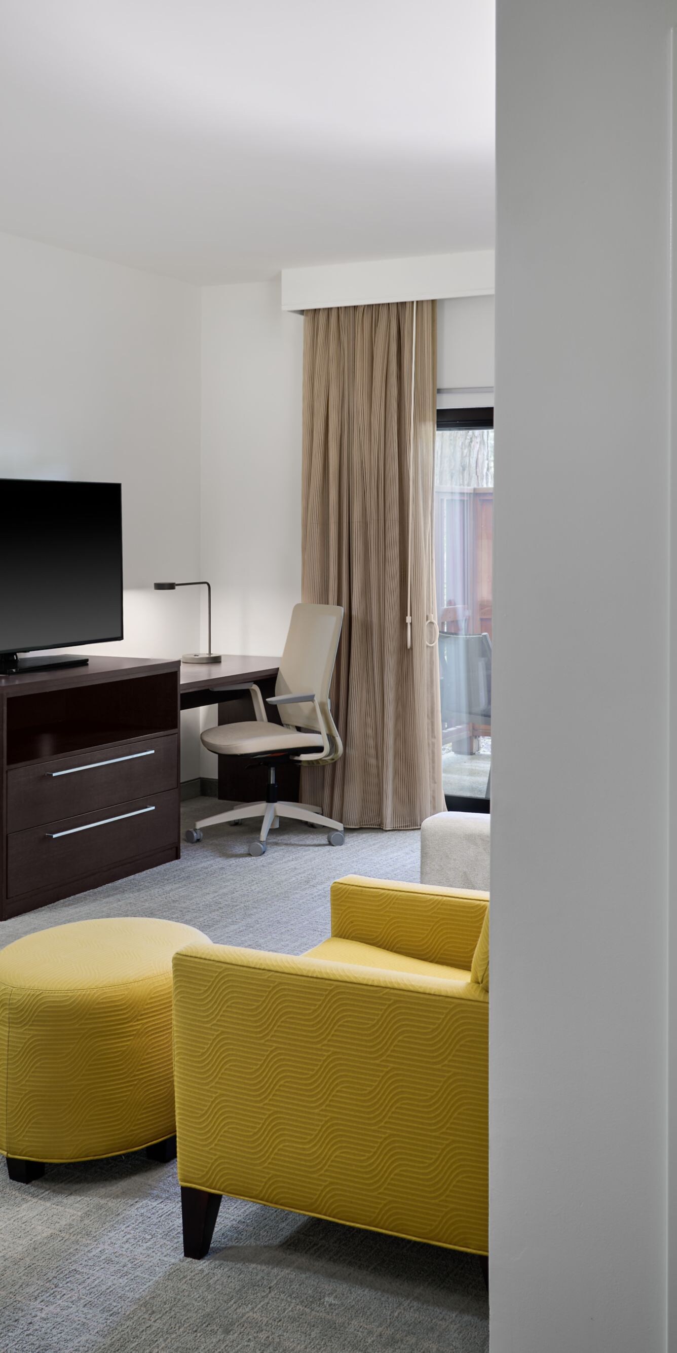 Living room and entry to bedrooms