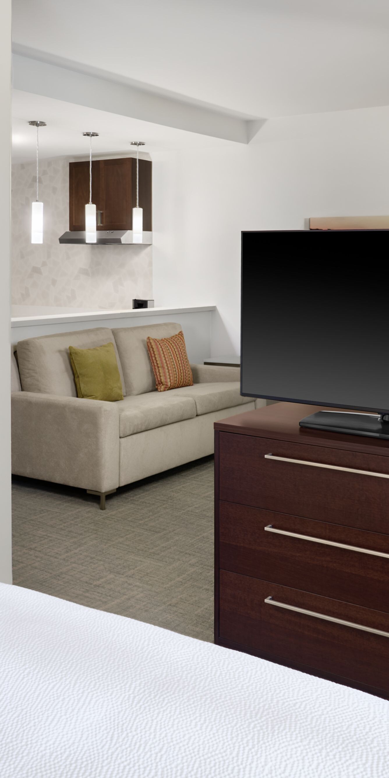 Open floor plan suite