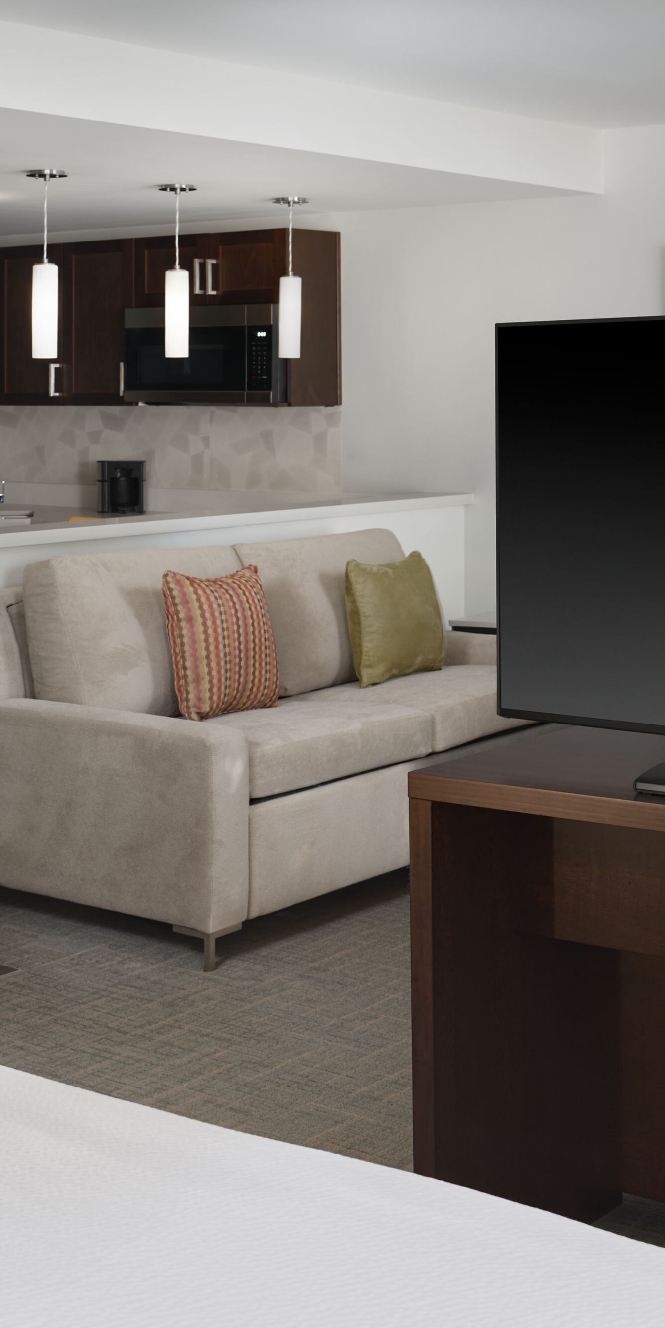 Open-floor plan suite 