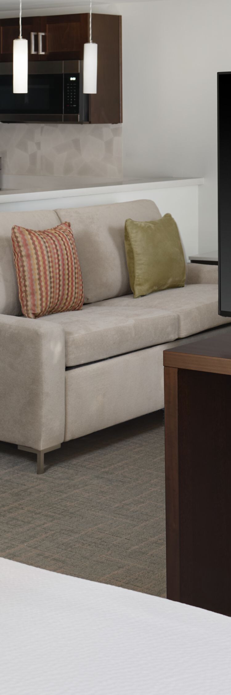 Open-floor plan suite 