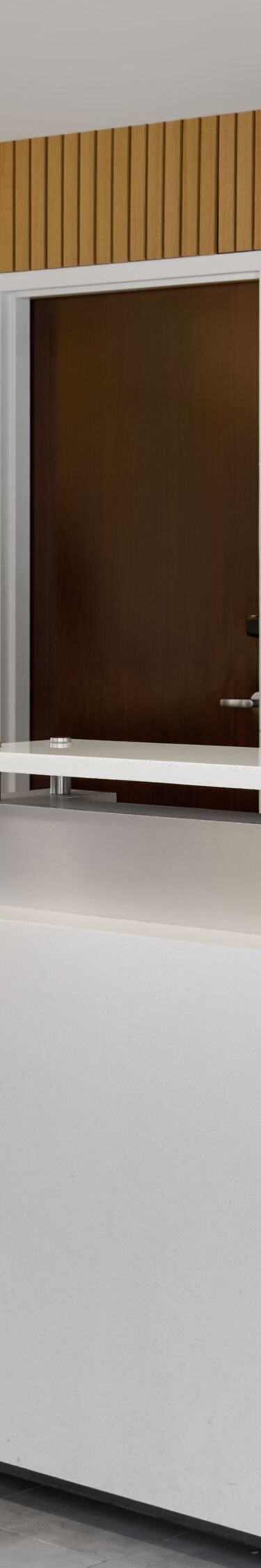 Modern front desk of hotel