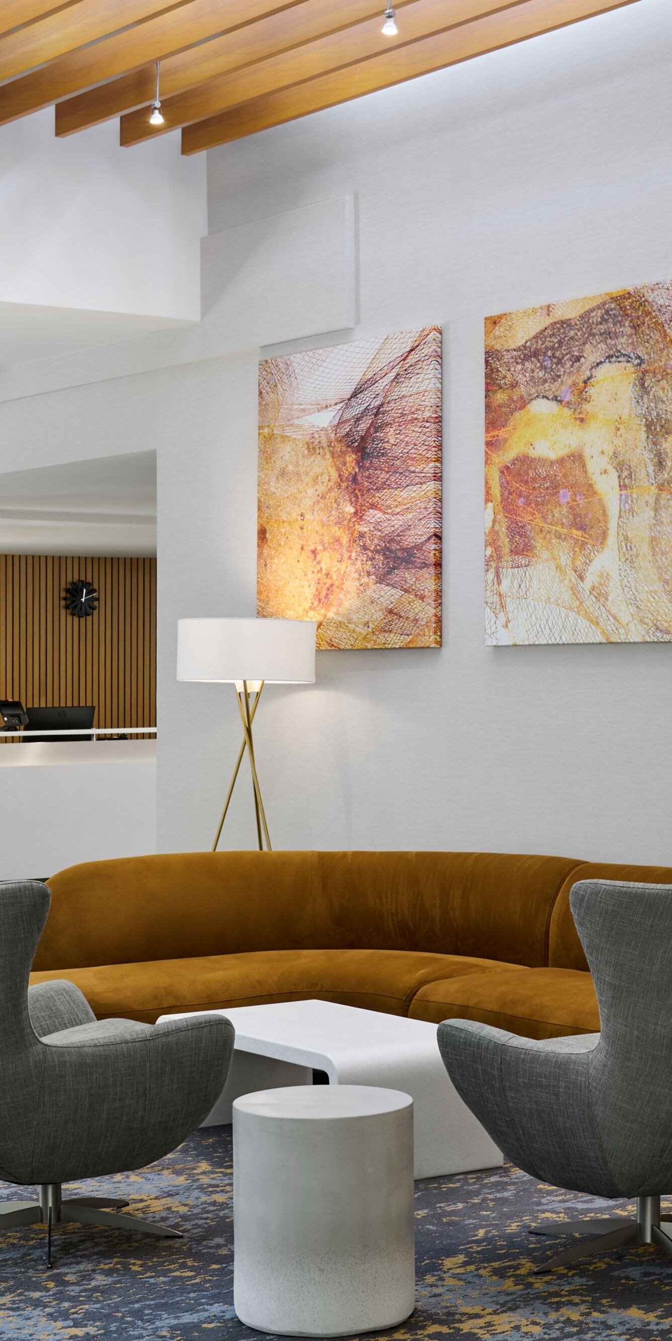 Contemporary seating area in lobby