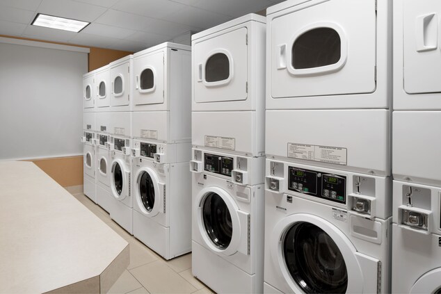Washers and dryers in laundry room