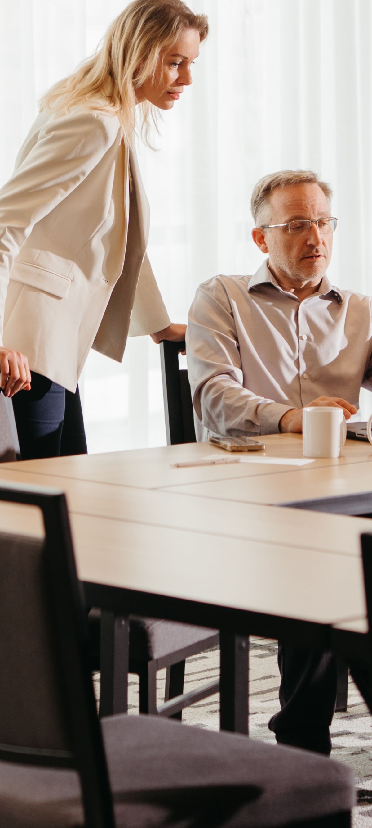 Professionals having business conversation