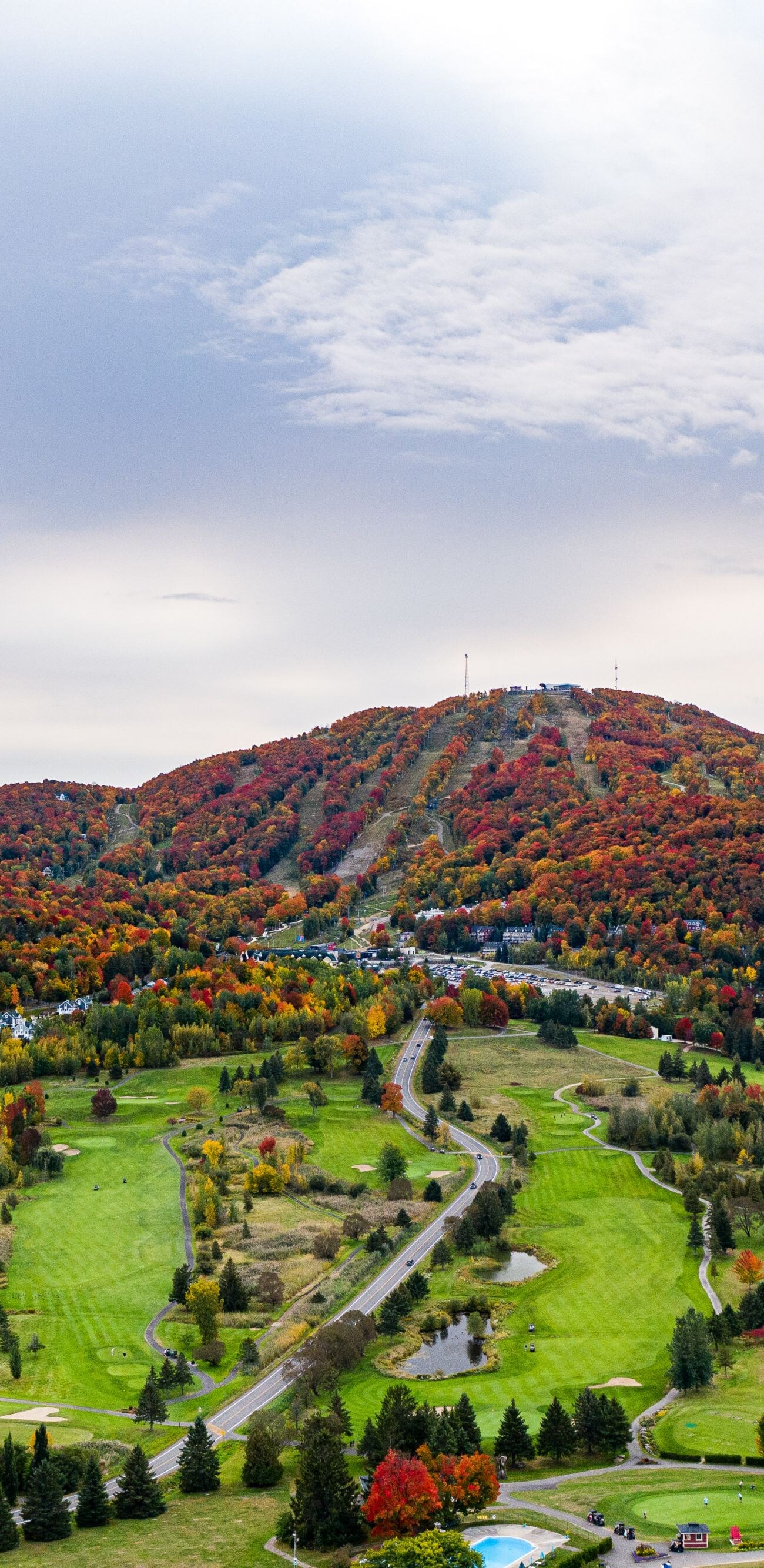 Aerial view of a golf course