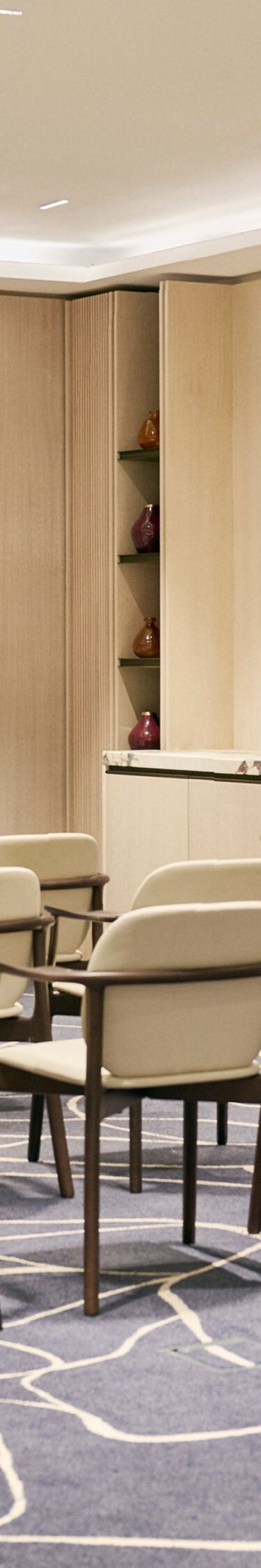 Meeting room arranged in theater-style seating