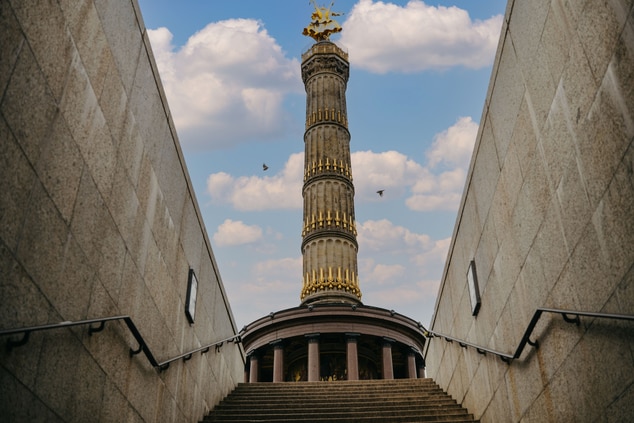 Berlin Victory Column against blue sky