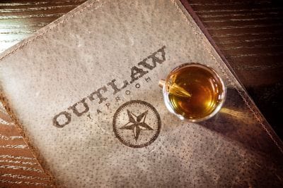 OUTLAW Menu with cocktail