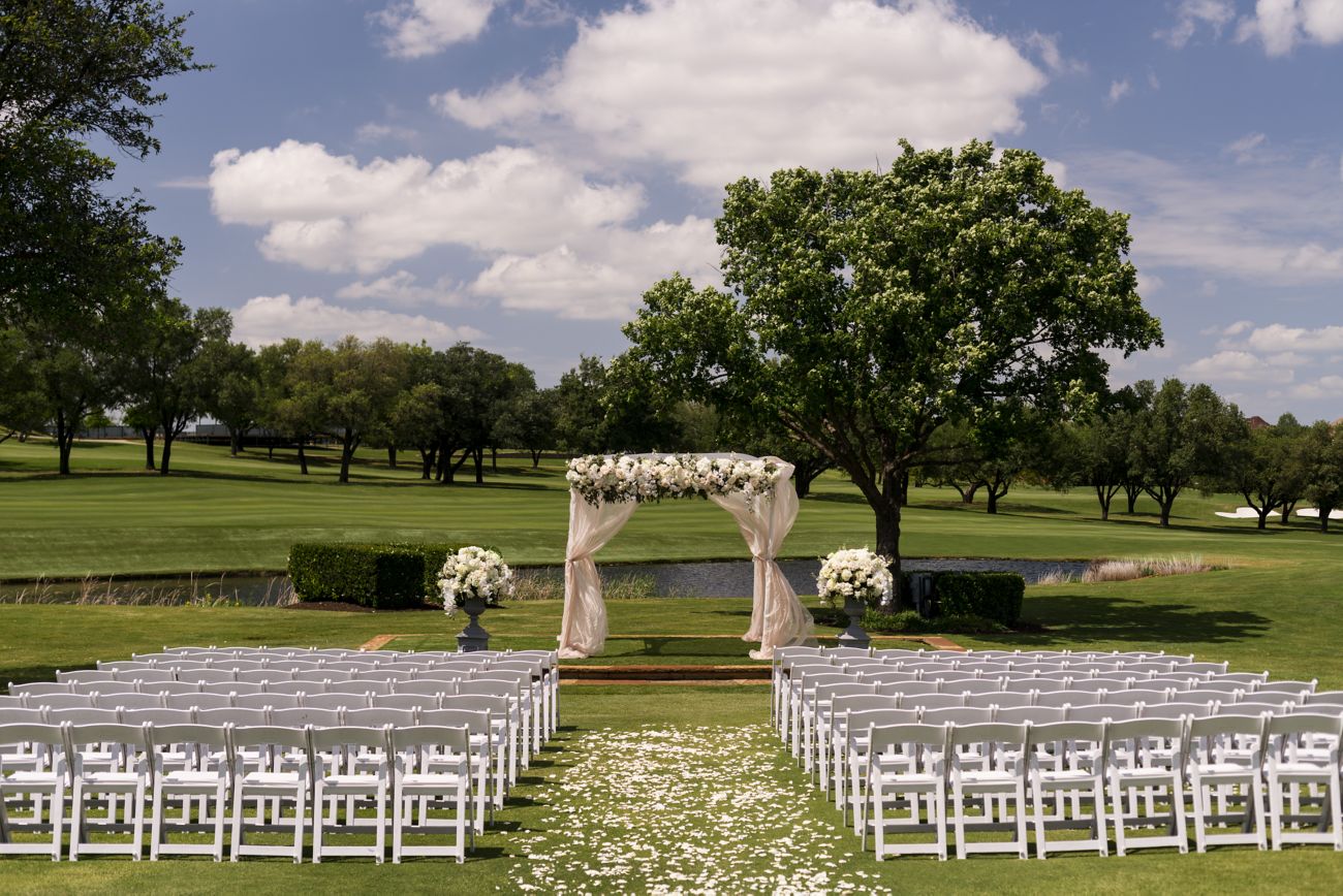 Ceremony set up on golf course
