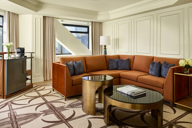 The Ritz-Carlton Suite, living room, city view