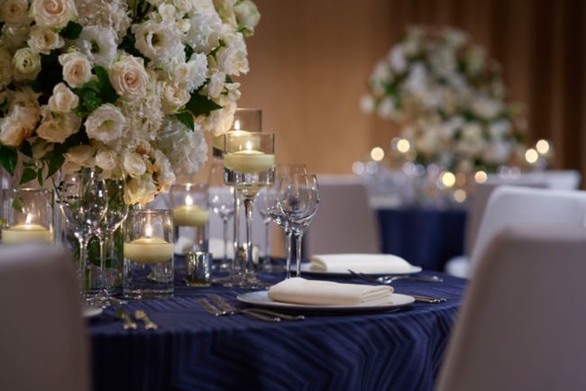 Table setup for wedding