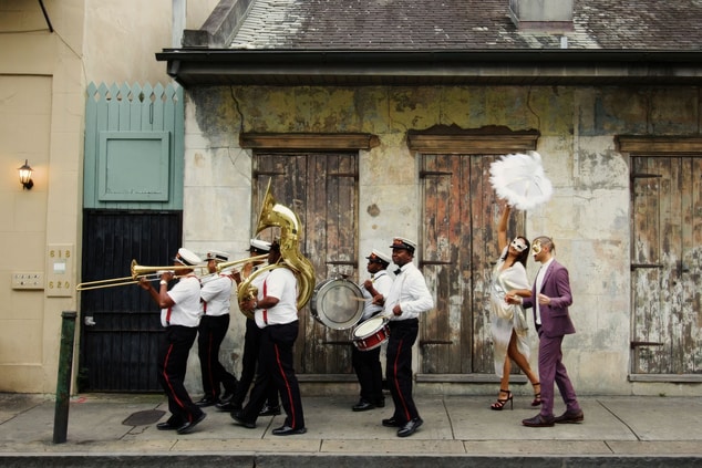 Brass band on the sidewalk