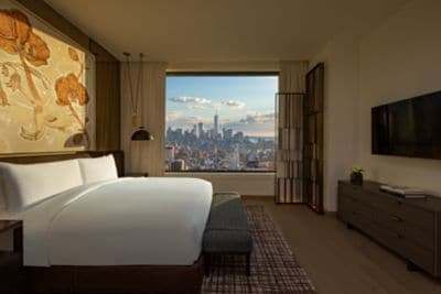 Penthouse king bedroom, city skyline view