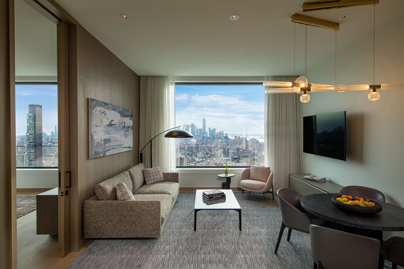 Penthouse living room with view