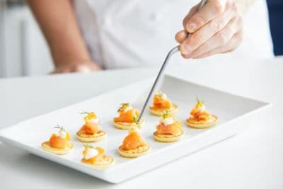 Chef preparing canapes
