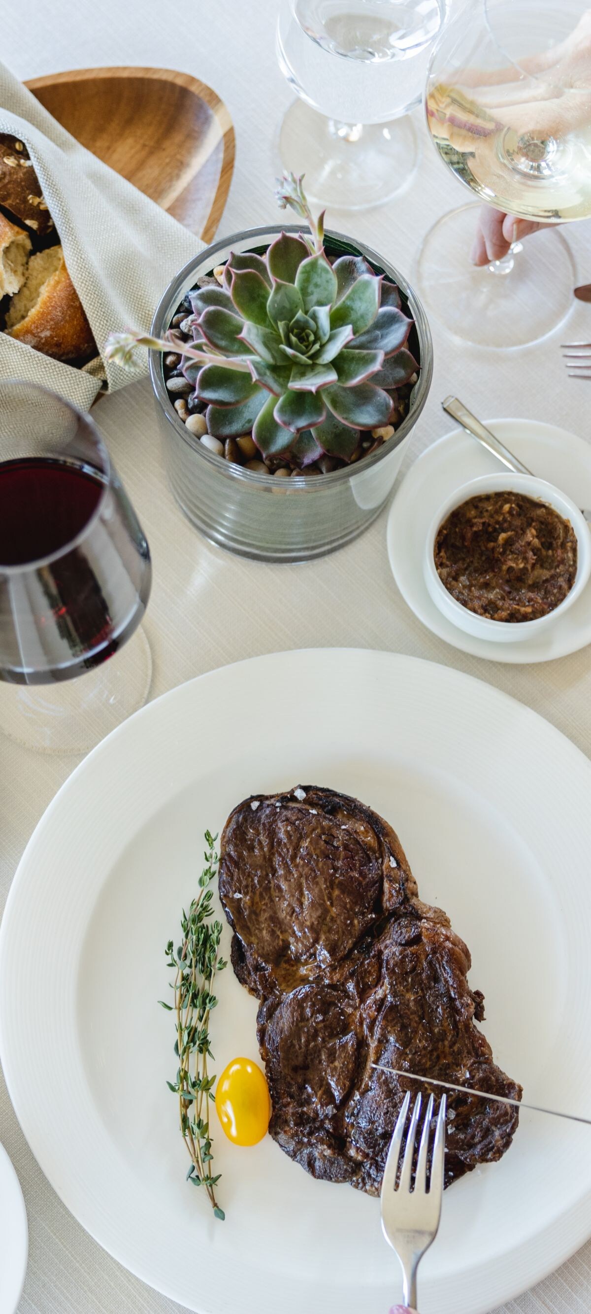 Full meal at Rancho Mirage hotel restaurant