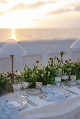 Reception table overlooking the Gulf