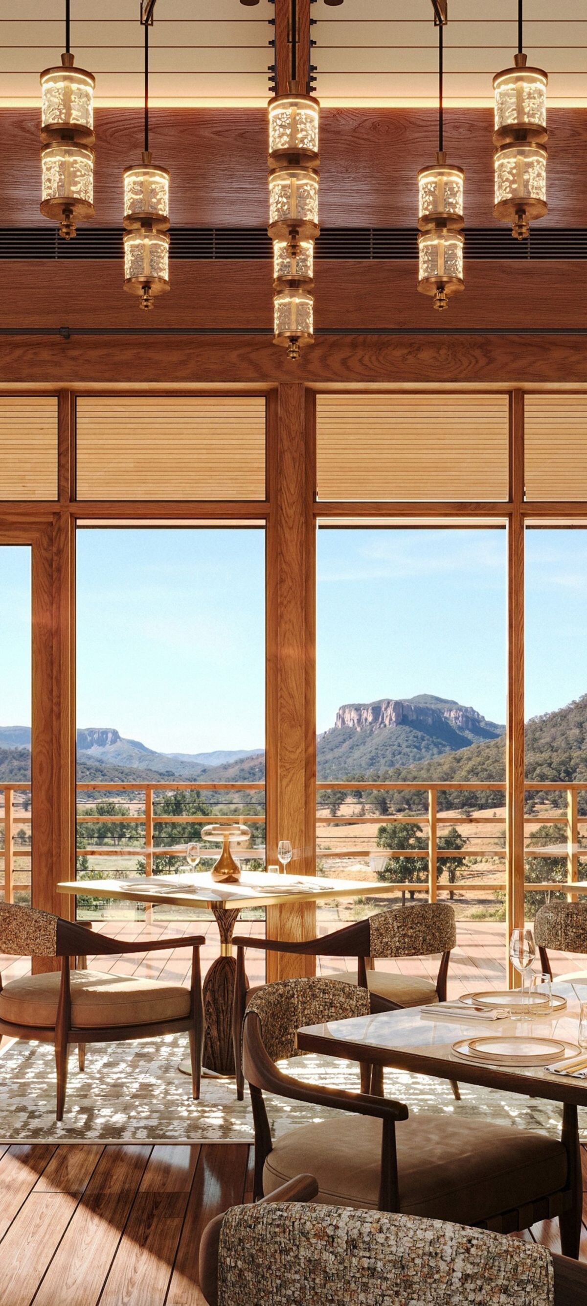 Dining room overlooking Wolgan Valley