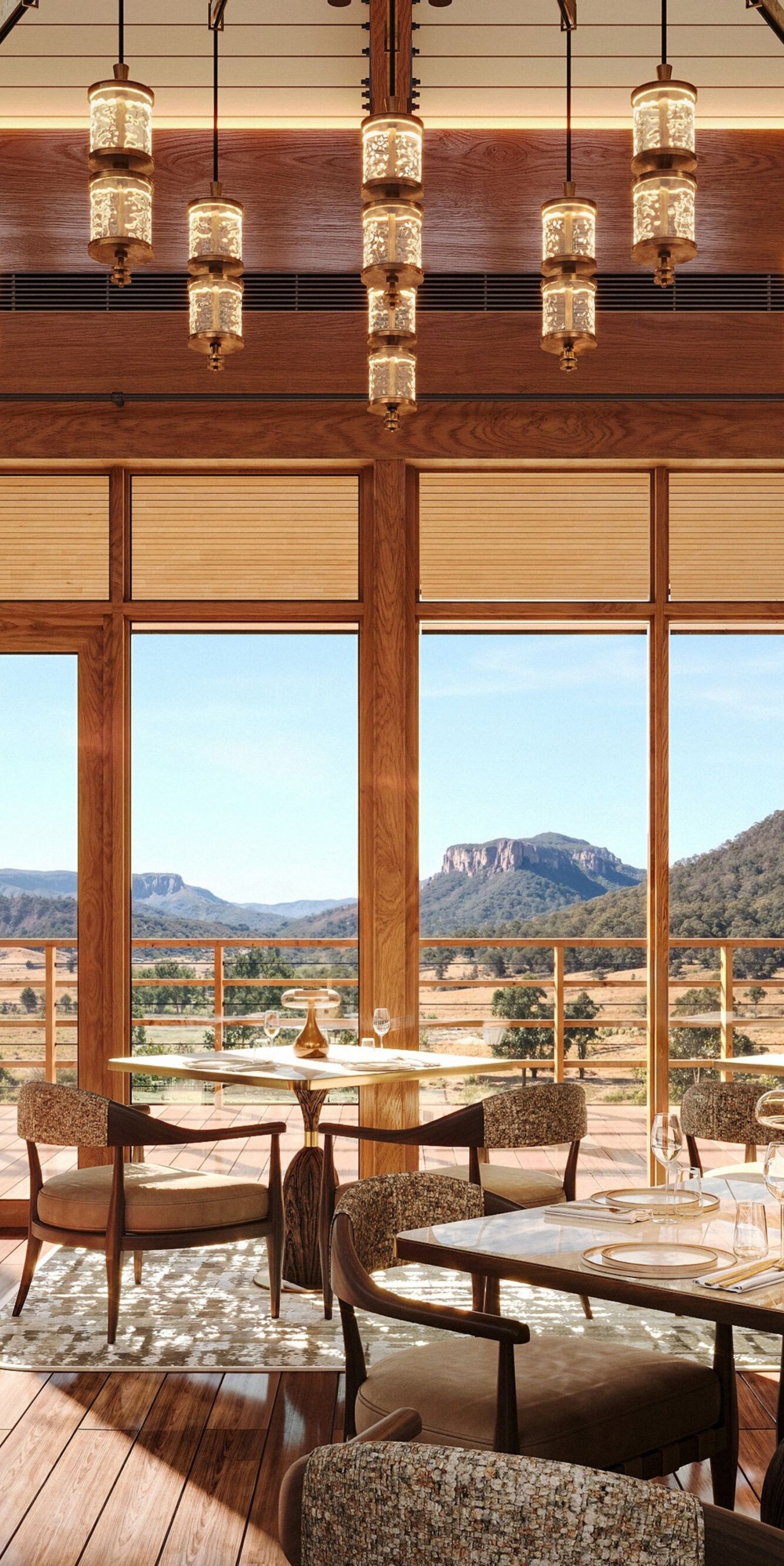 Dining room overlooking Wolgan Valley