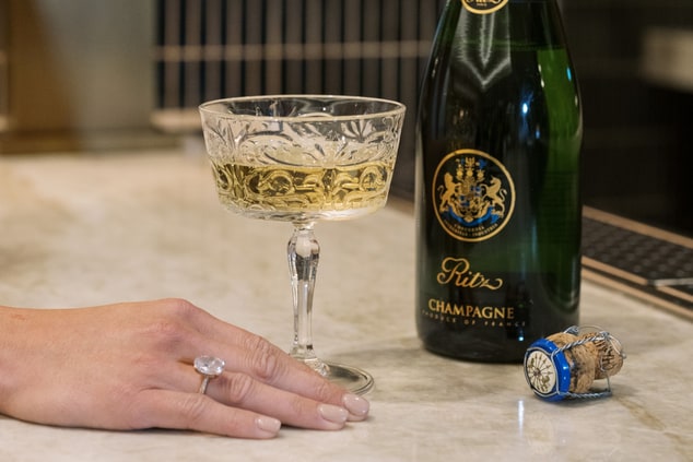 champagne bottle glass ring