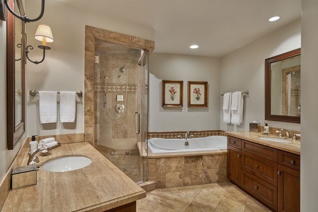 separate tub and shower in 903 master bath