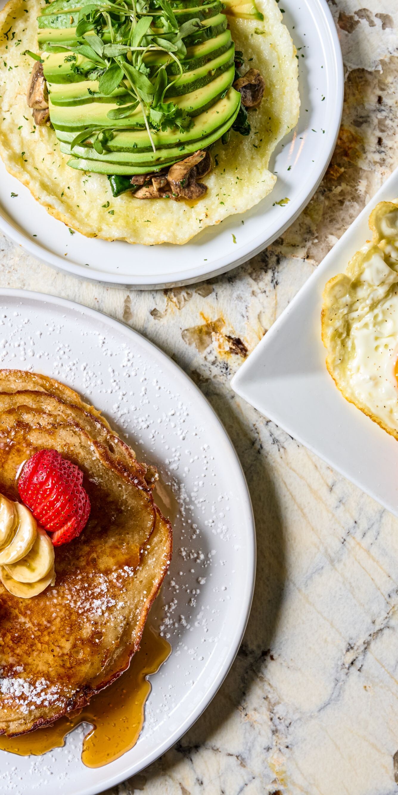 Brunch spread on a table top