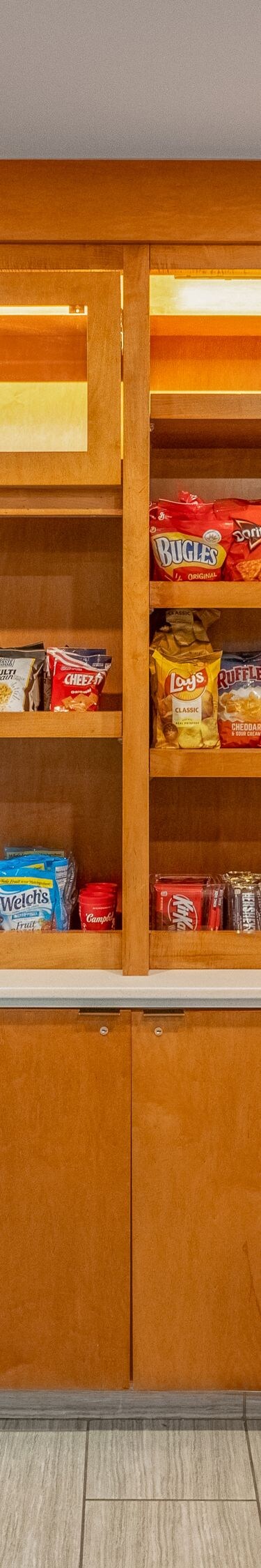 The Market has snacks & sundries available 24/7.