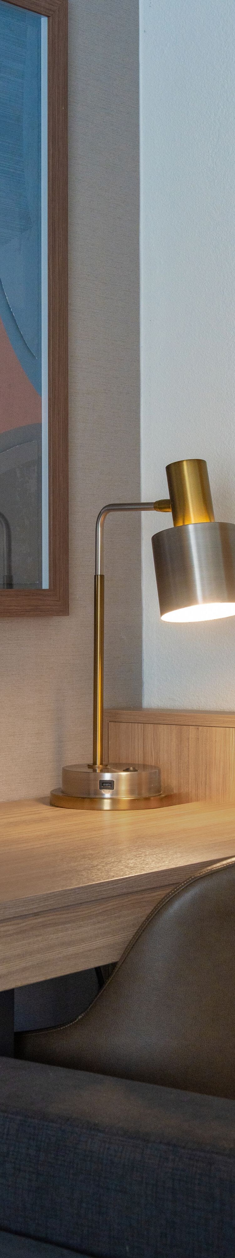 Work Desk & desk lamp are included in every suite.