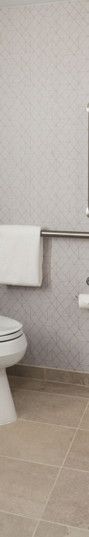 Accessible bathroom with tub and grab bars