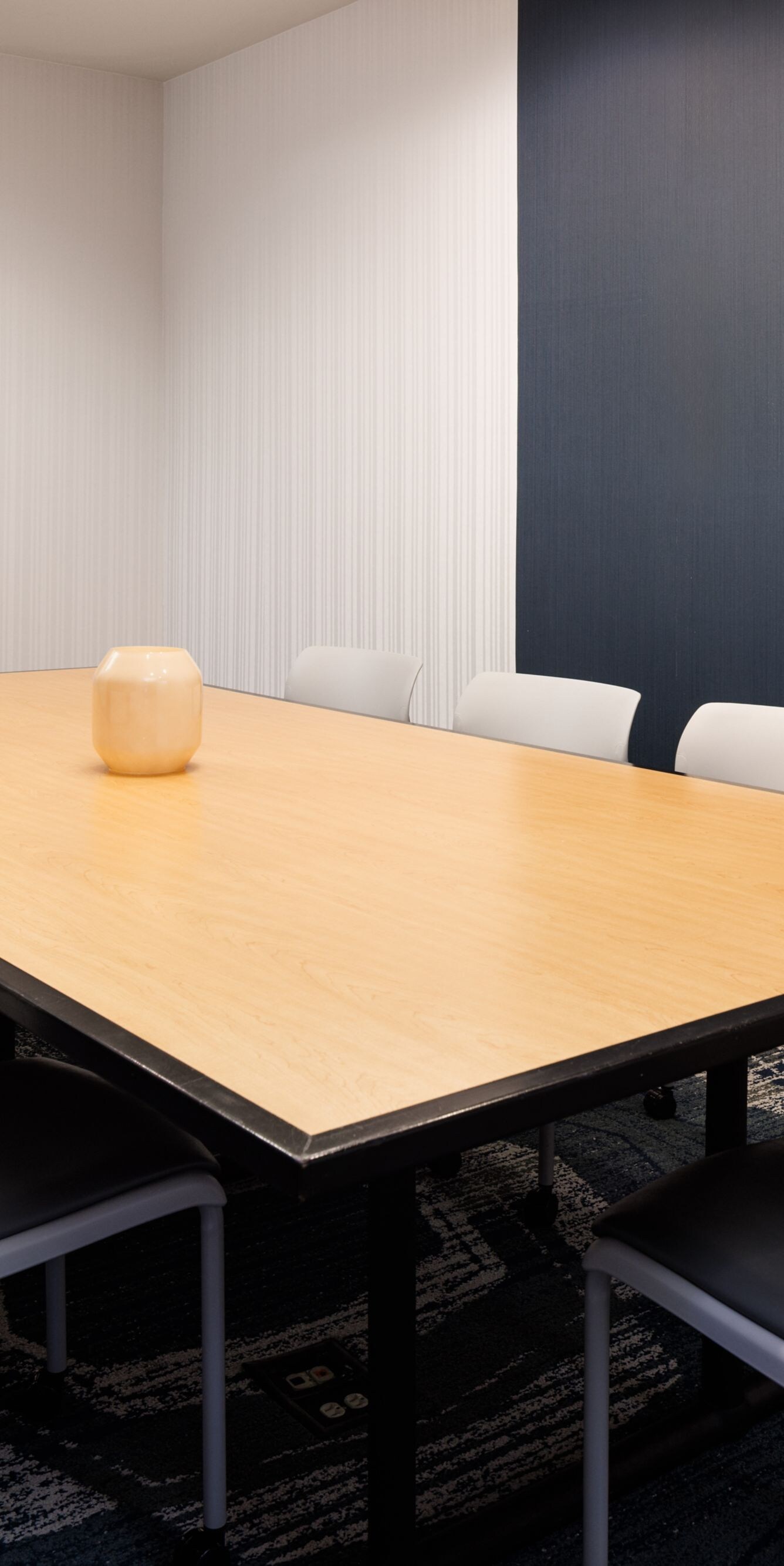 Meeting room with table and chairs