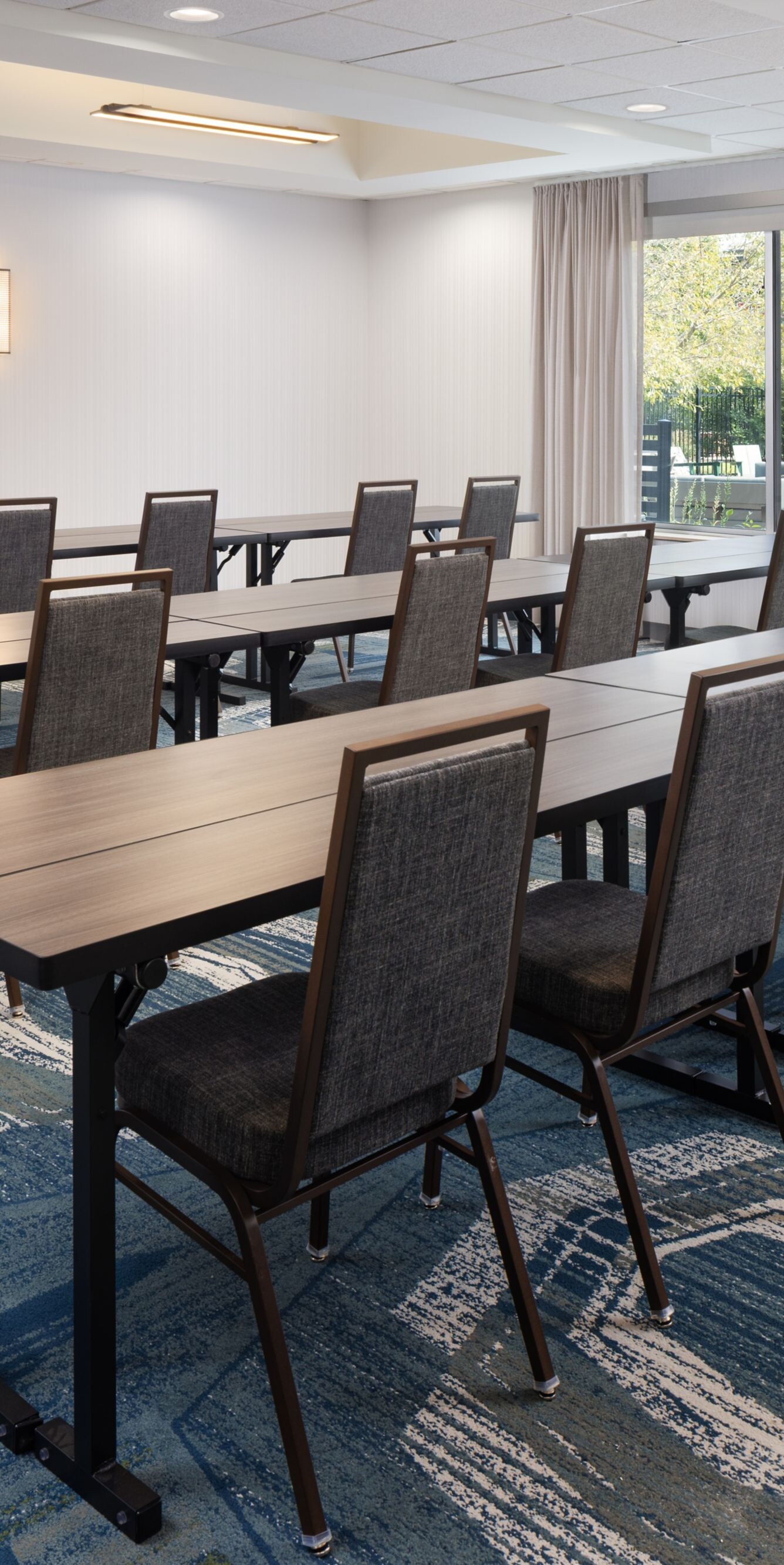 Meeting space with classroom setup