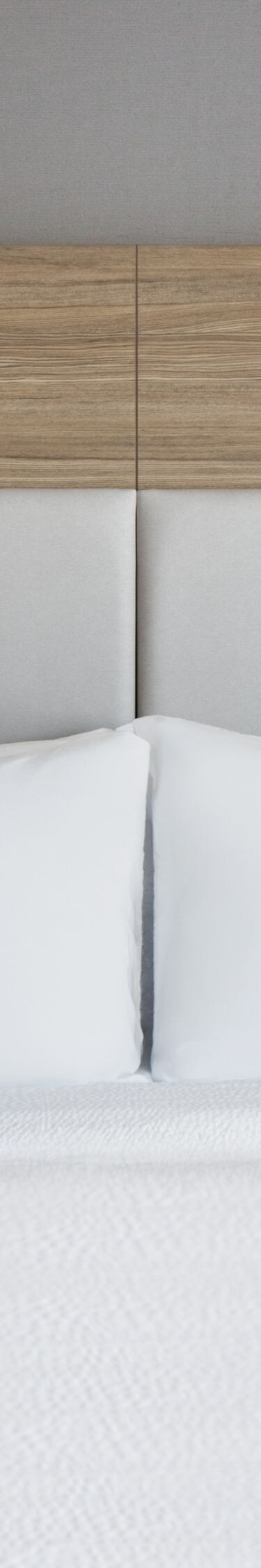 King guest room with modern headboard