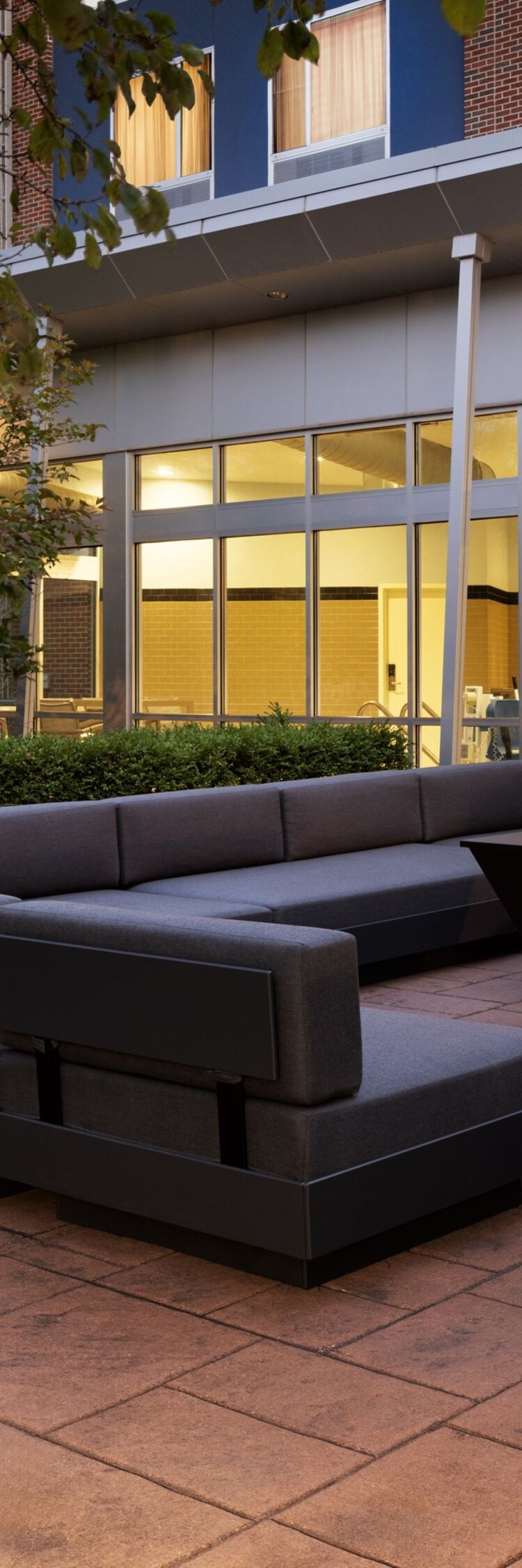 Outdoor patio with fire pit and seating