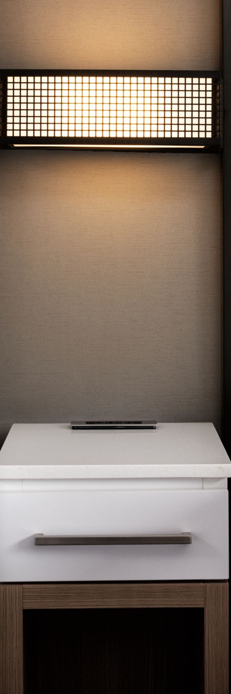 Double guest room with modern headboard