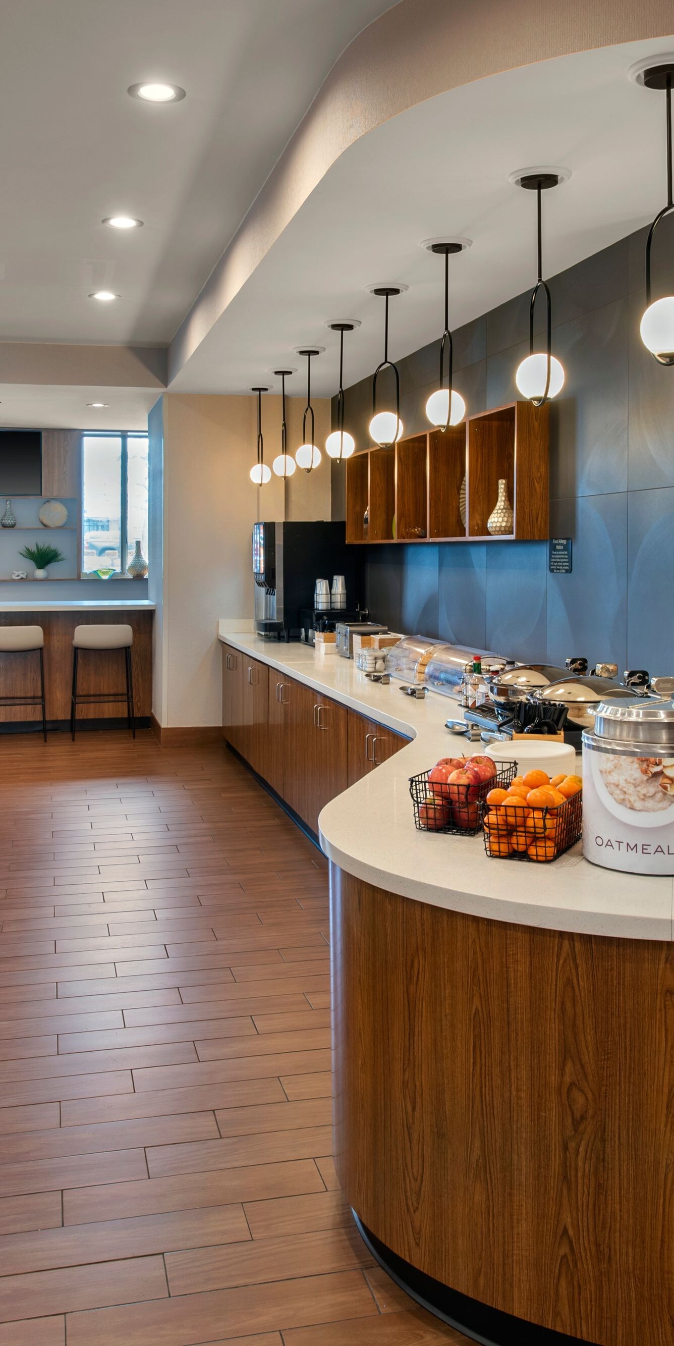 Hot breakfast buffet selection