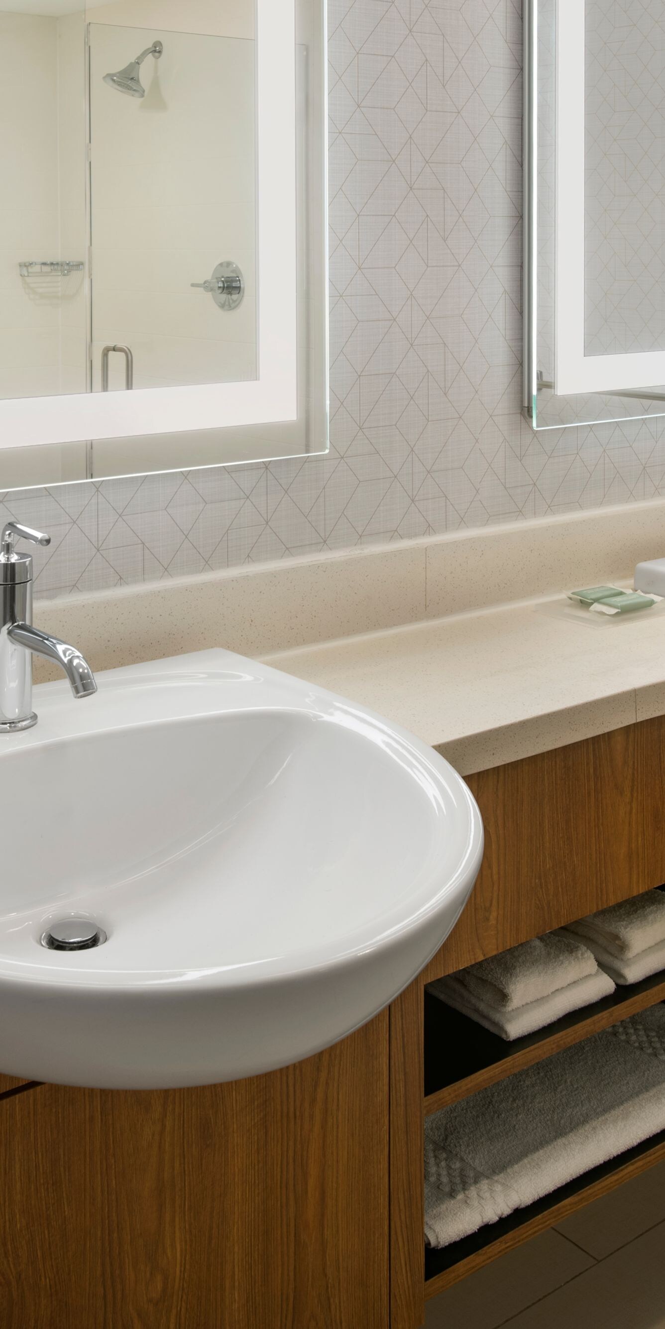 Bathroom with Double Vanity and Double Shower