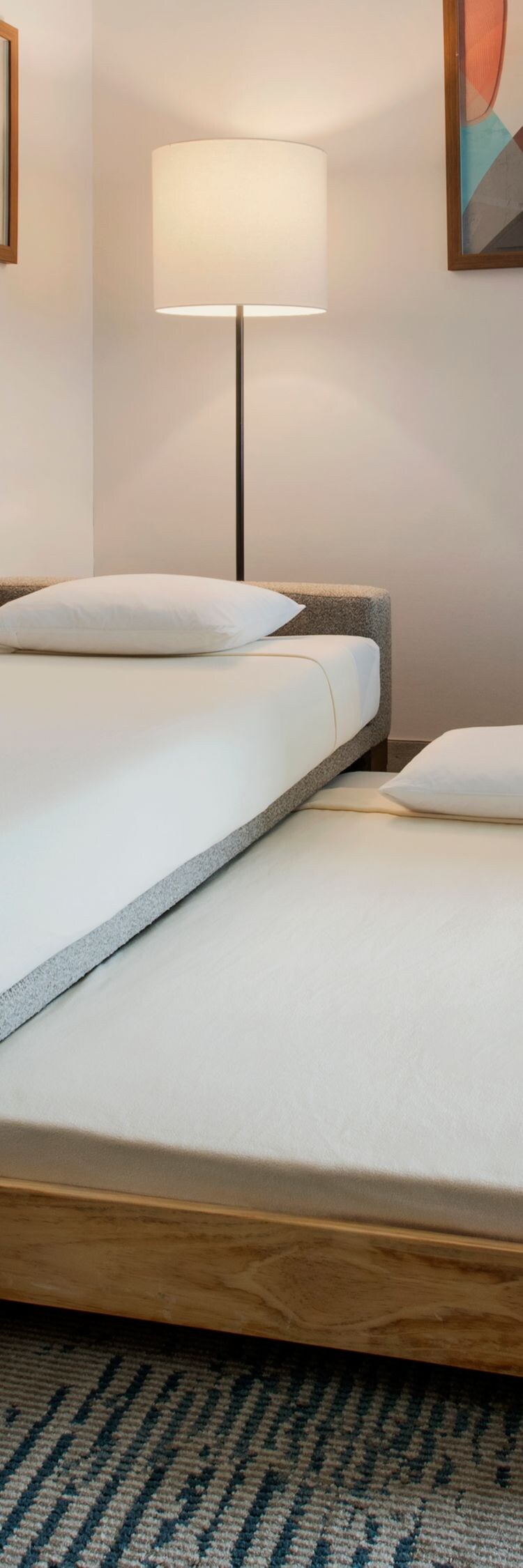 Twin-size trundle bed pulled out from sofa
