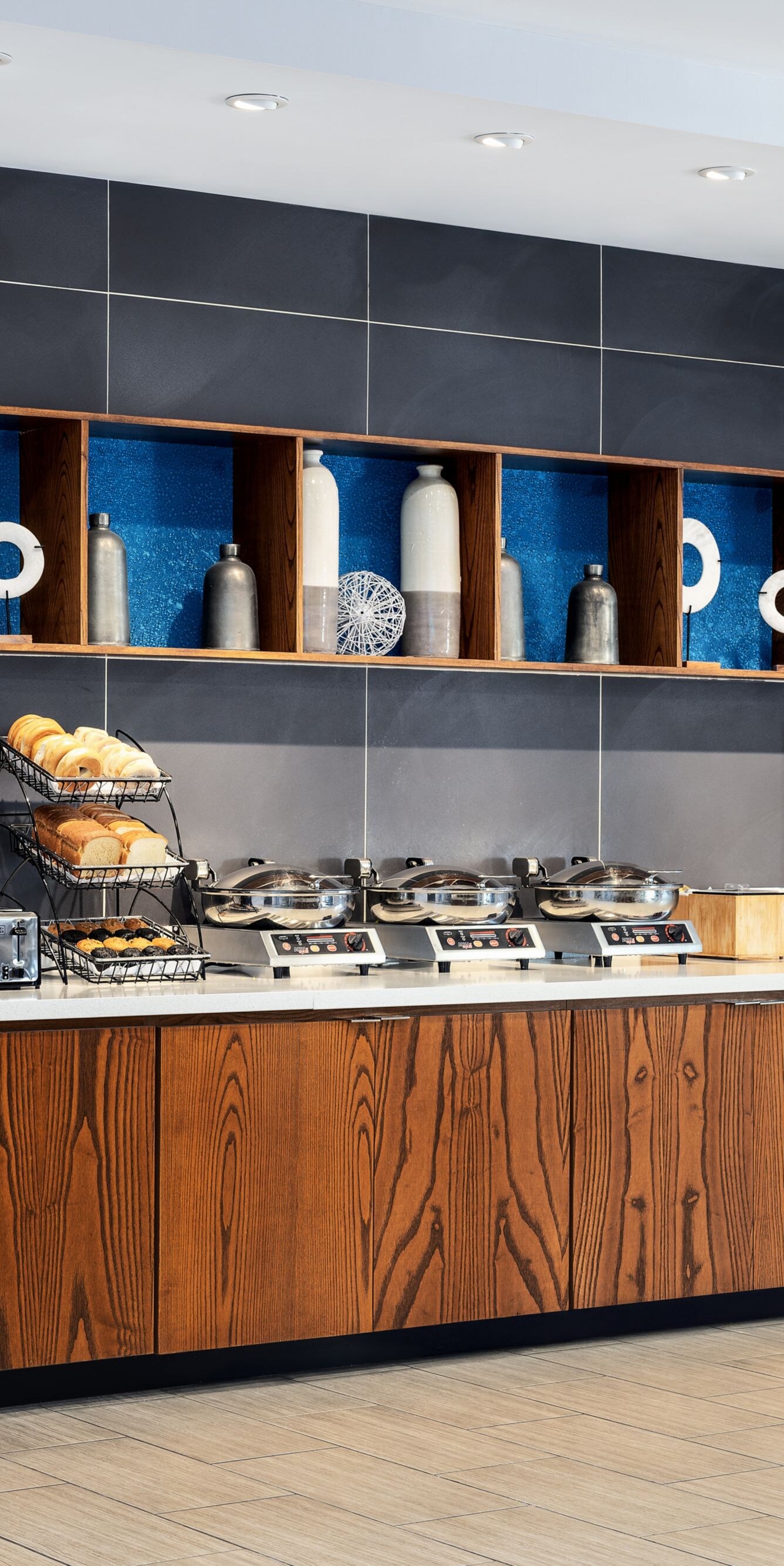 Breakfast Buffet with waffle makers and cereal