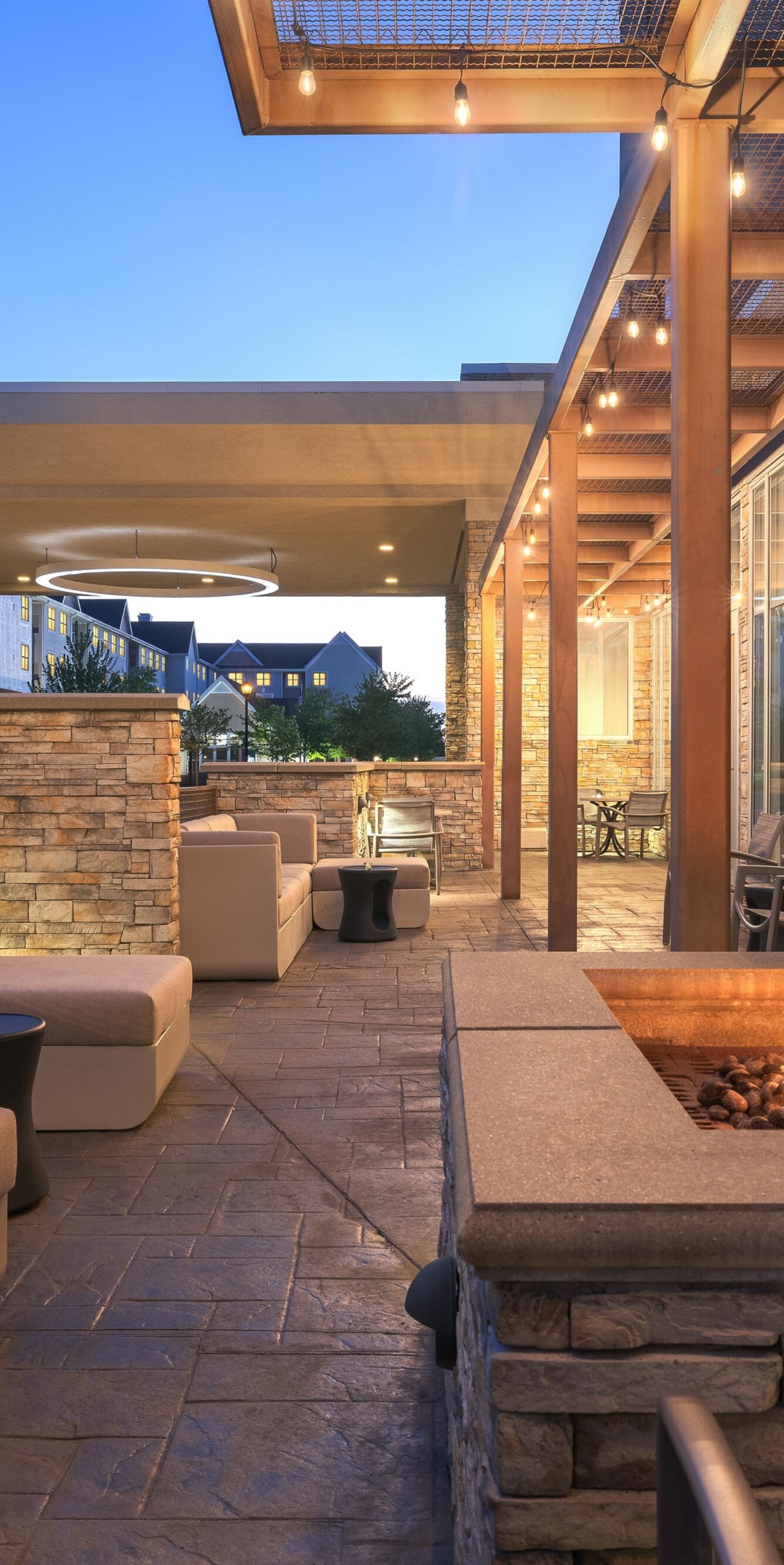 Patio outdoor seating with fitpit