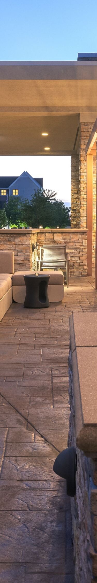 Patio outdoor seating with fitpit