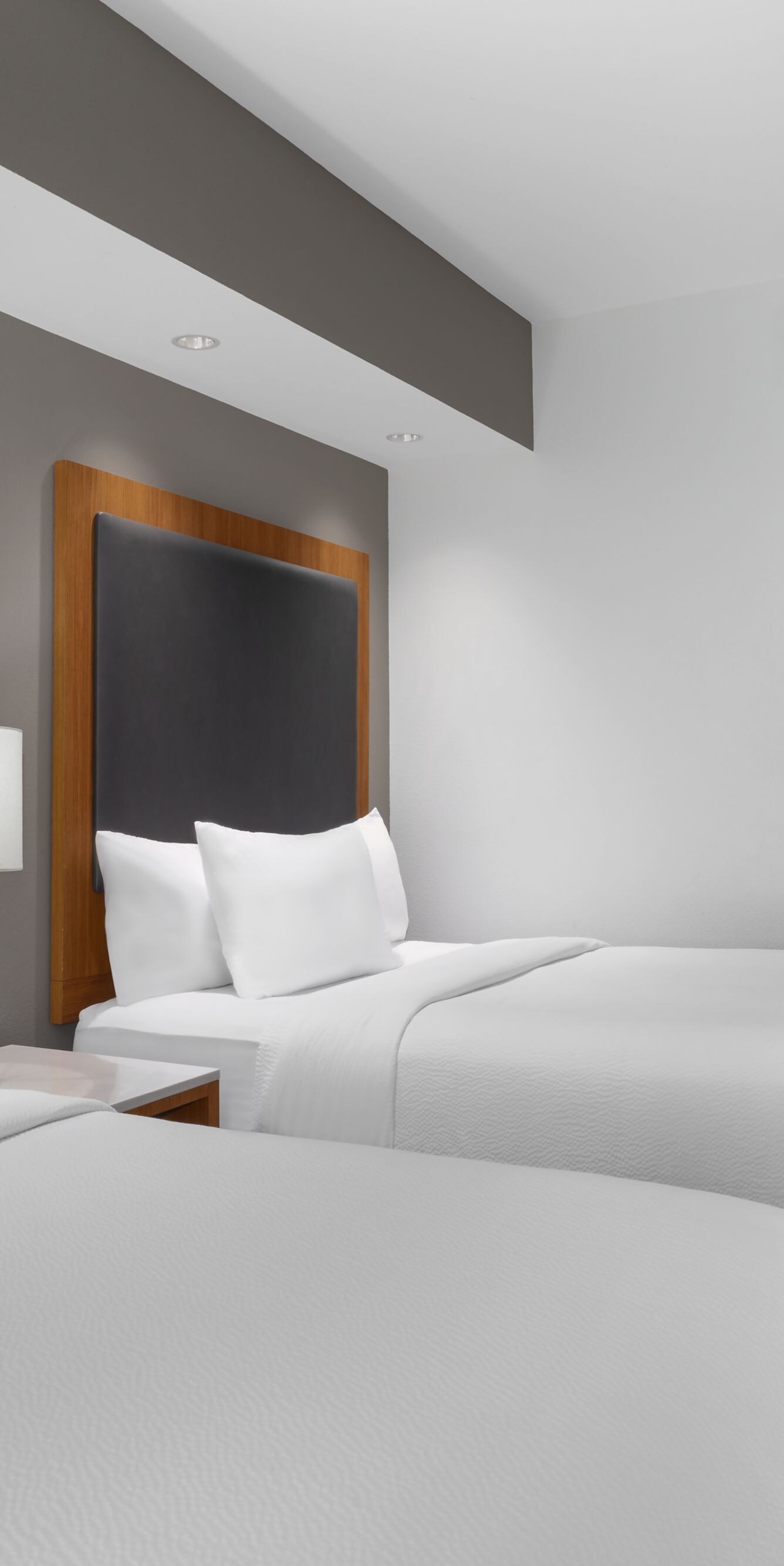 Suite with two beds, TV, and seating area