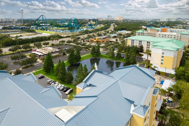 birds eye view of seaworld from above hotel