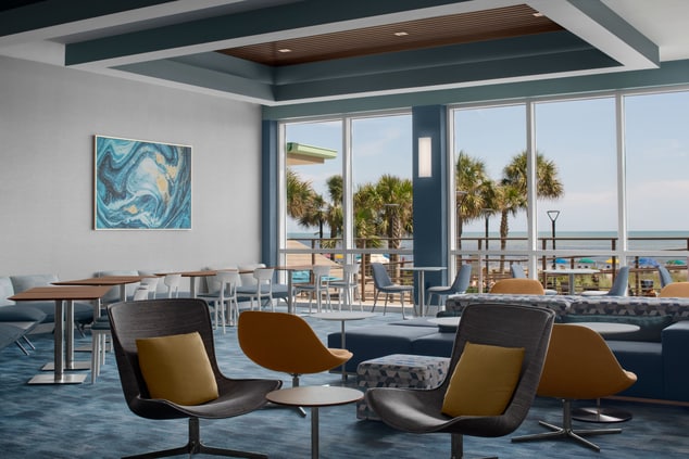 Oceanfront views welcome you in our bright spaciou
