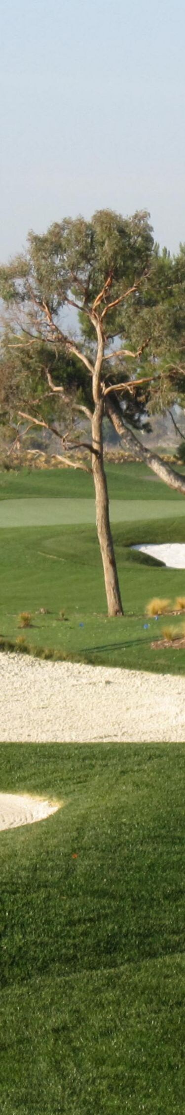 Scenic golf course fairway and sand bunkers