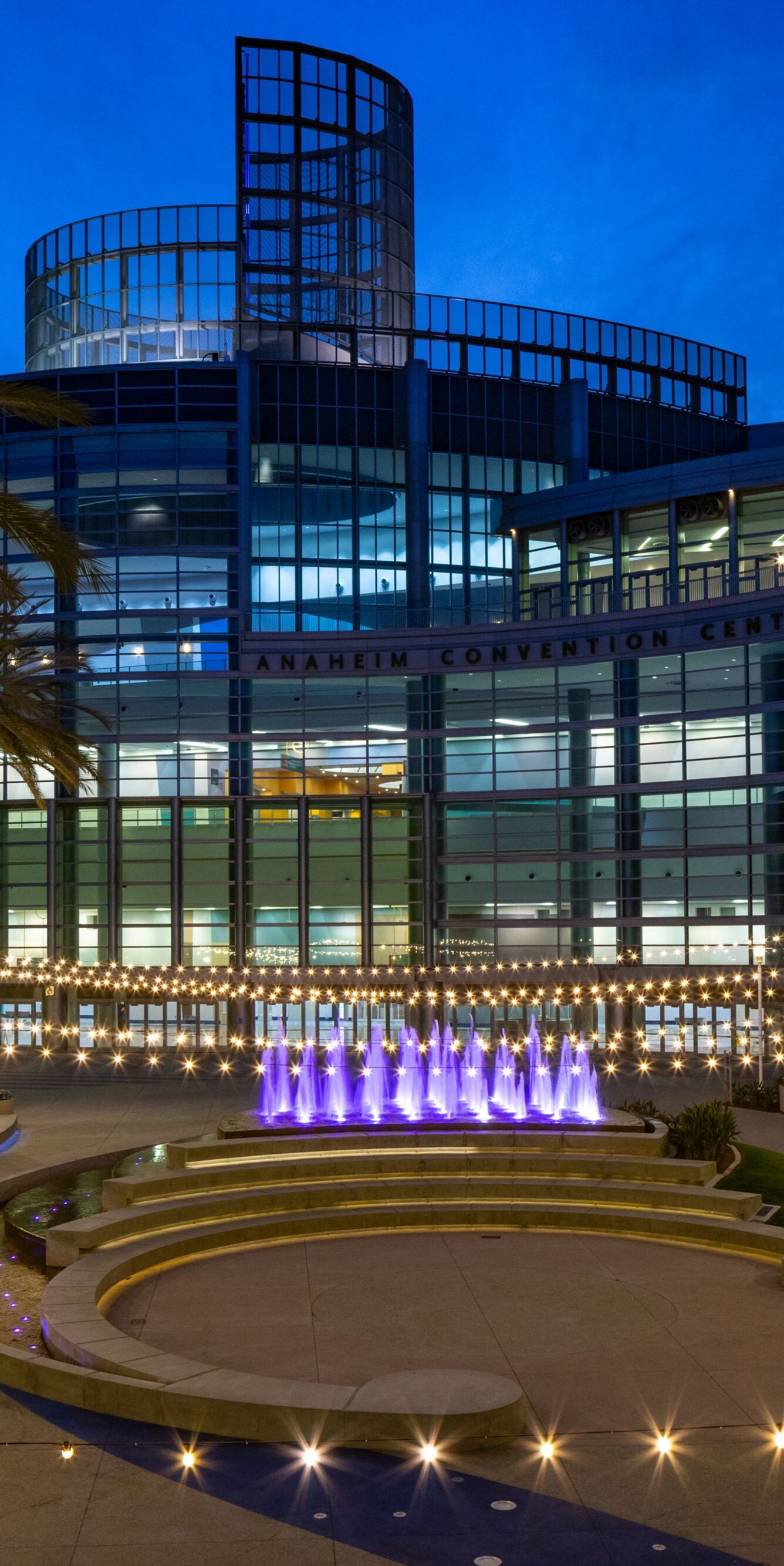 Anaheim Convention Center Lit at Night