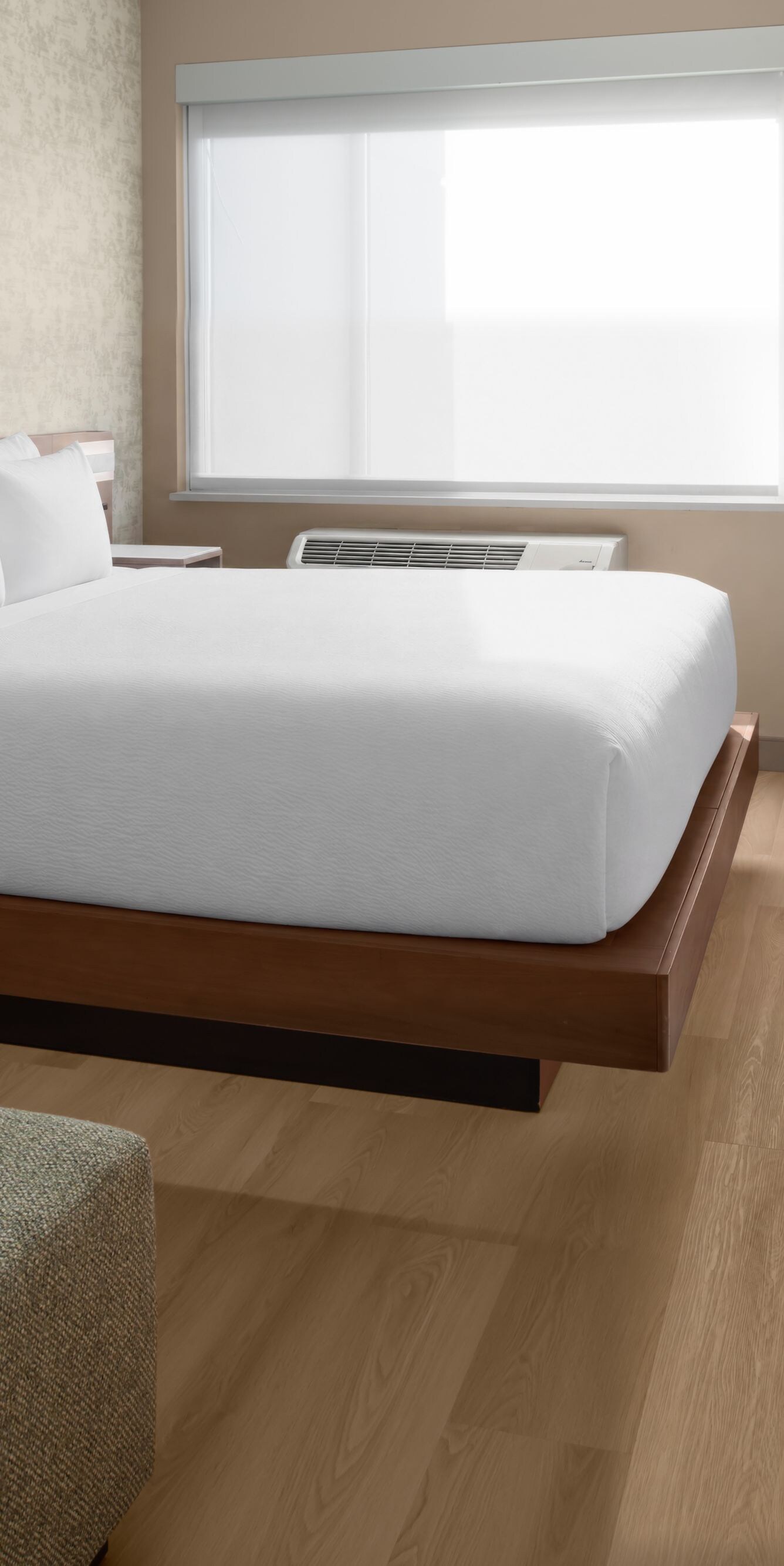 King bed, sofa, and workspace