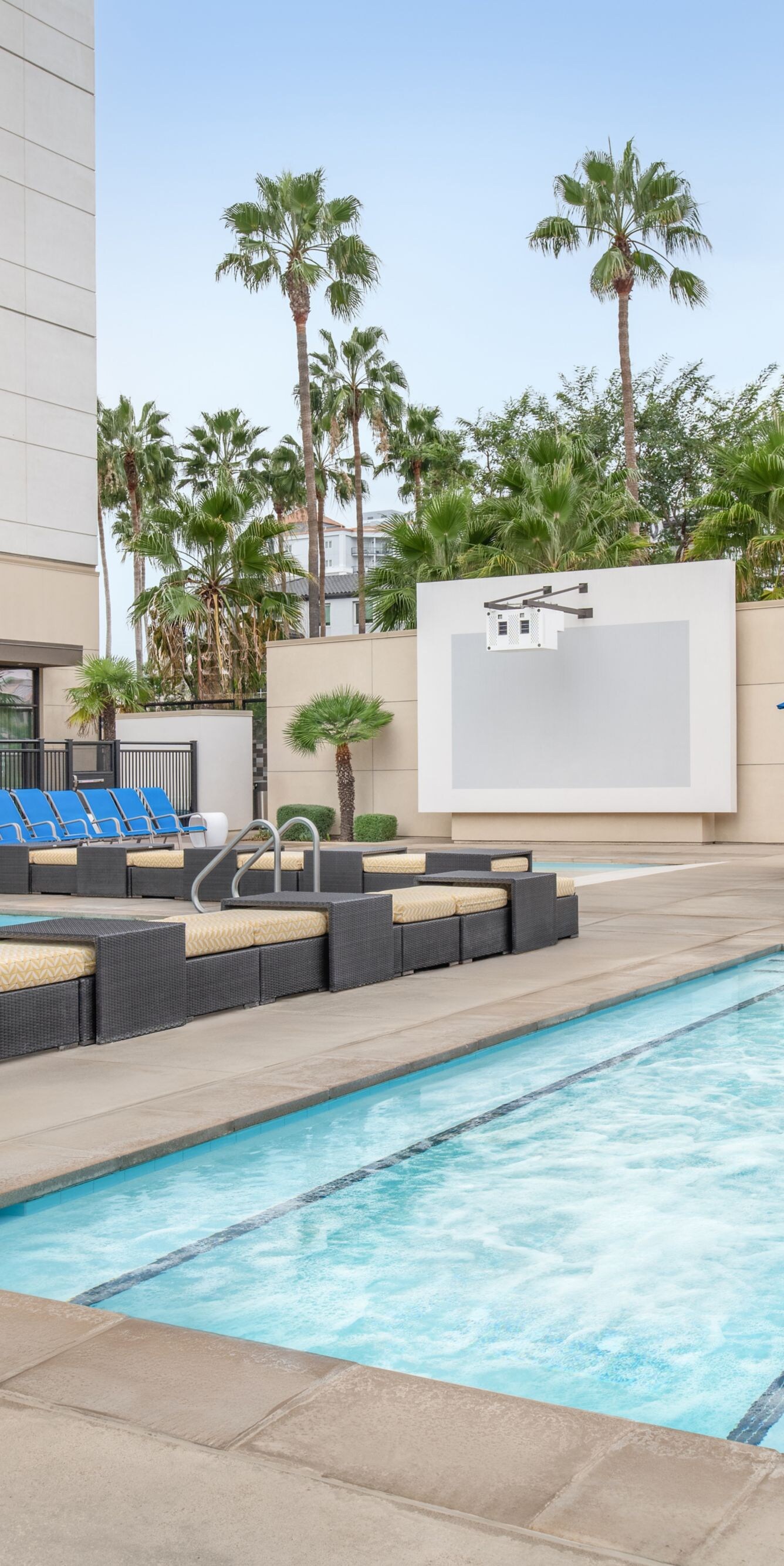 Outdoor hot tub beside the pool