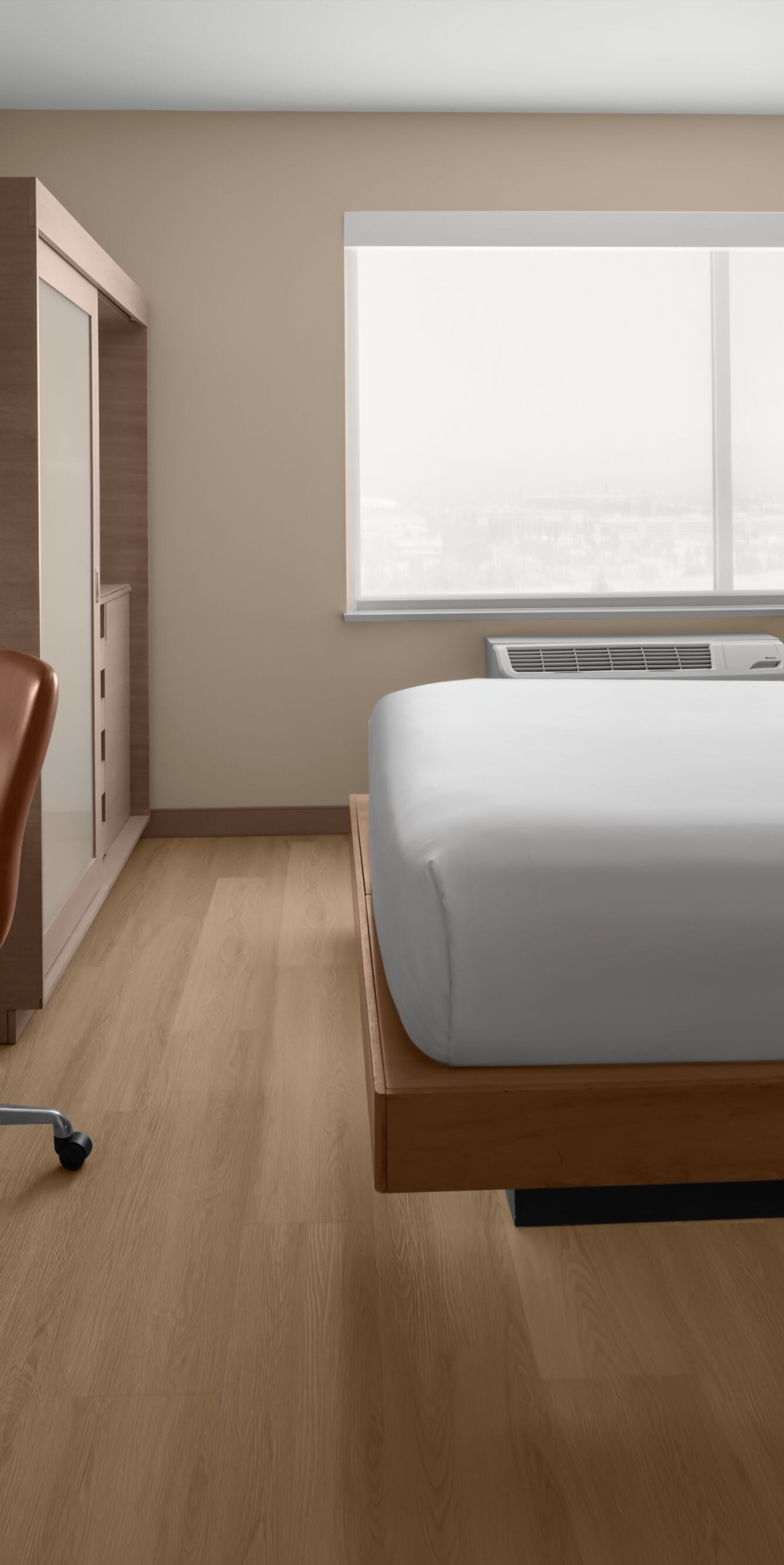 King guest room with living and sleeping area