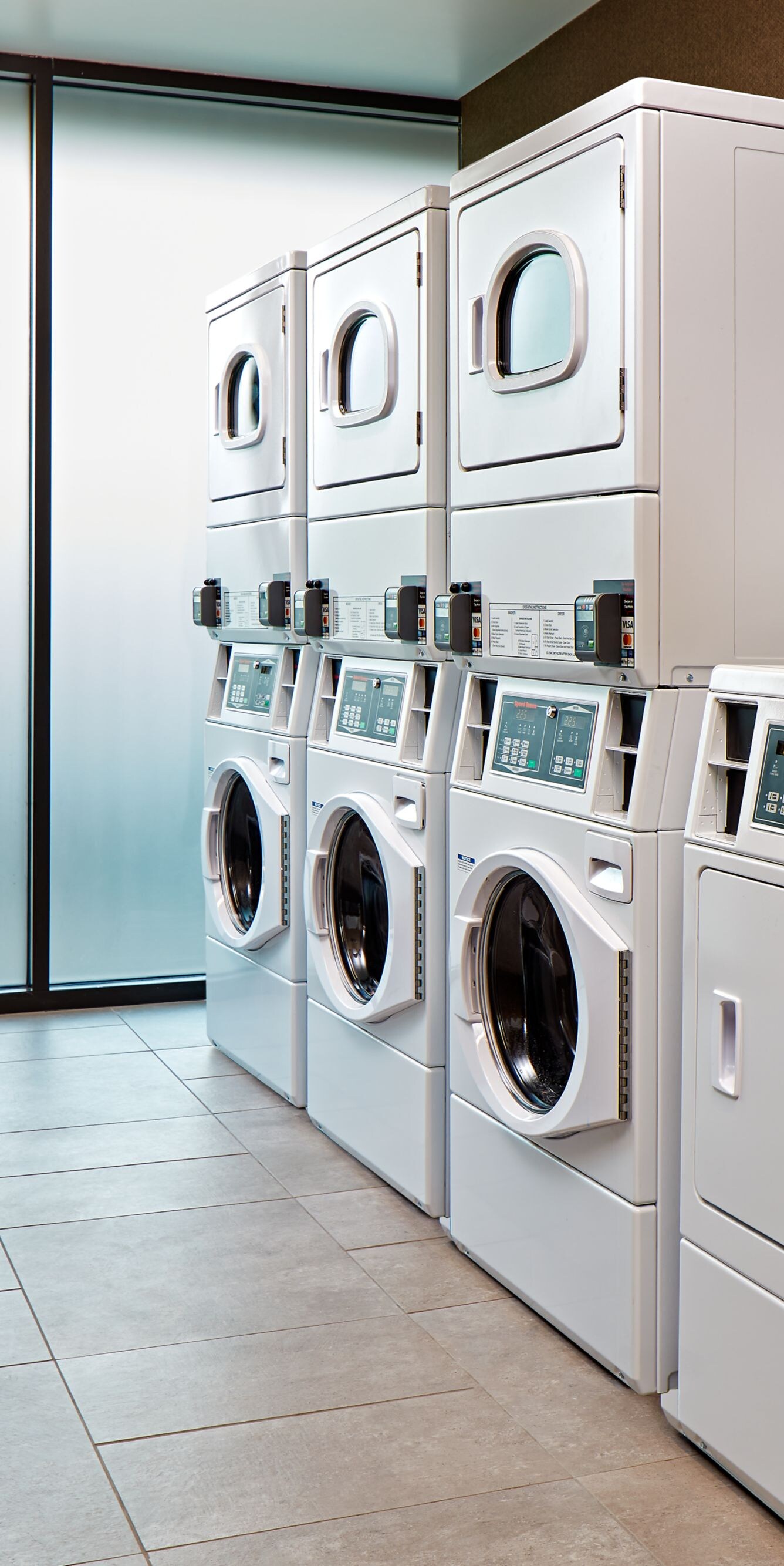 Self-service guest laundry room